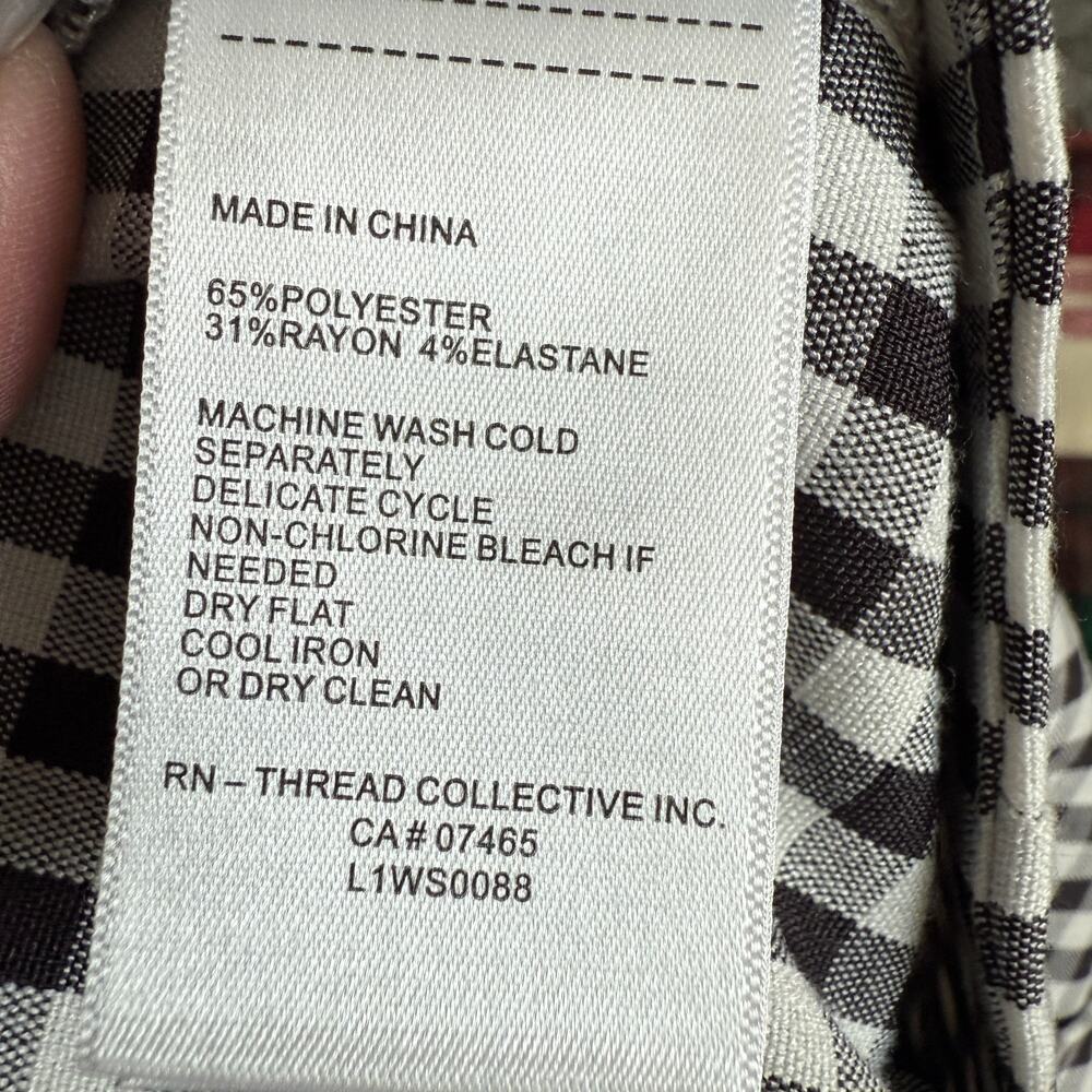 Women's Laundry by Shelli Segal Black and White GIngham Mini Skirt Size Medium - Picture 5 of 8